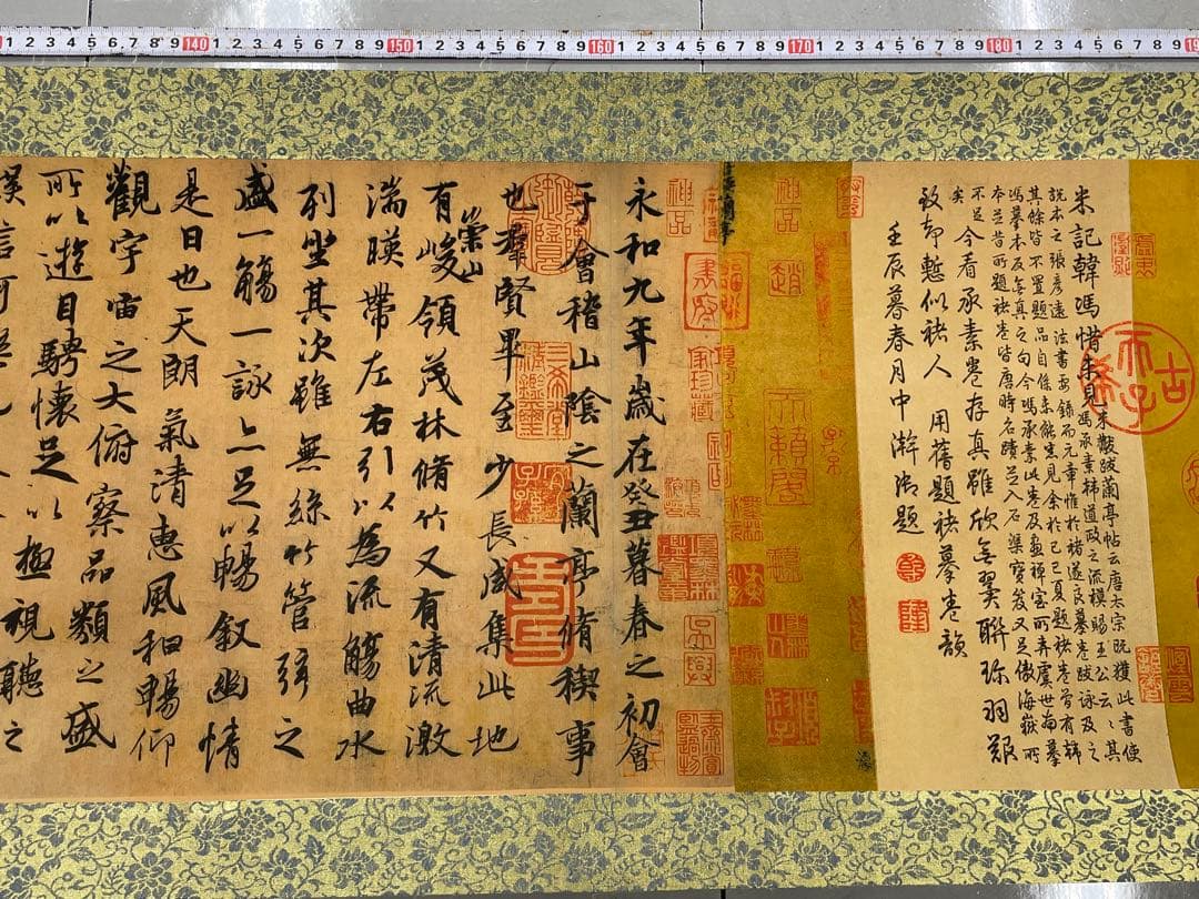 中国美術品・中国名家書画・晋の名家王献之氏水墨書法蘭亭序・掛け軸・書道・屏風掛軸