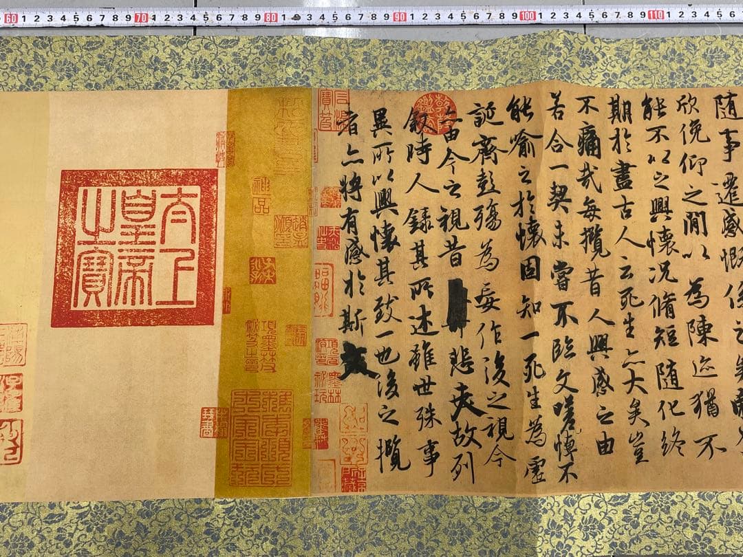 中国美術品・中国名家書画・晋の名家王献之氏水墨書法蘭亭序・掛け軸・書道・屏風掛軸