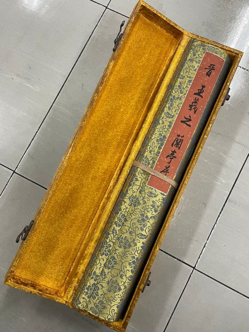 中国美術品・中国名家書画・晋の名家王献之氏水墨書法蘭亭序・掛け軸・書道・屏風掛軸