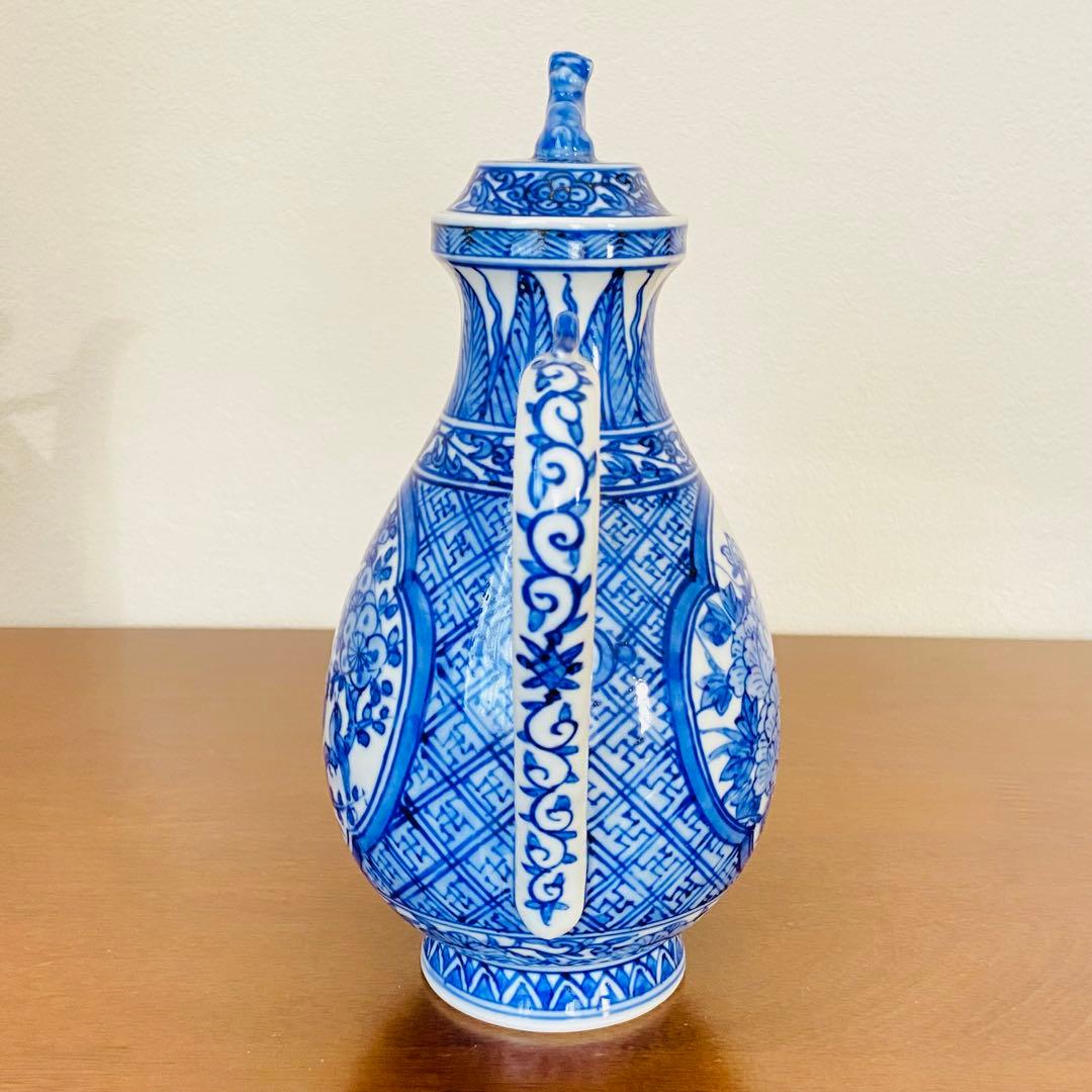 煎茶道具 盛盞瓶 染付　高野昭阿弥　共箱　茶器　水注　水差し　磁器　仙盞瓶