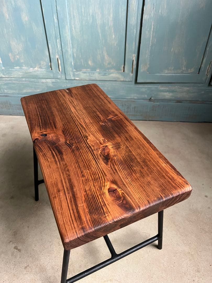 アイアンベンチ　ベンチ　カフェ風　シェルフ