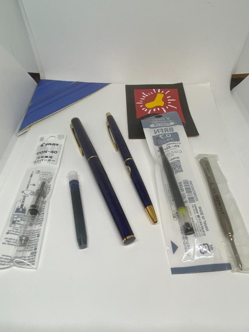 【金ペン・廃番・昭和レトロ・おまけ付き】パイロット/“L”/FP+BP/青系軸