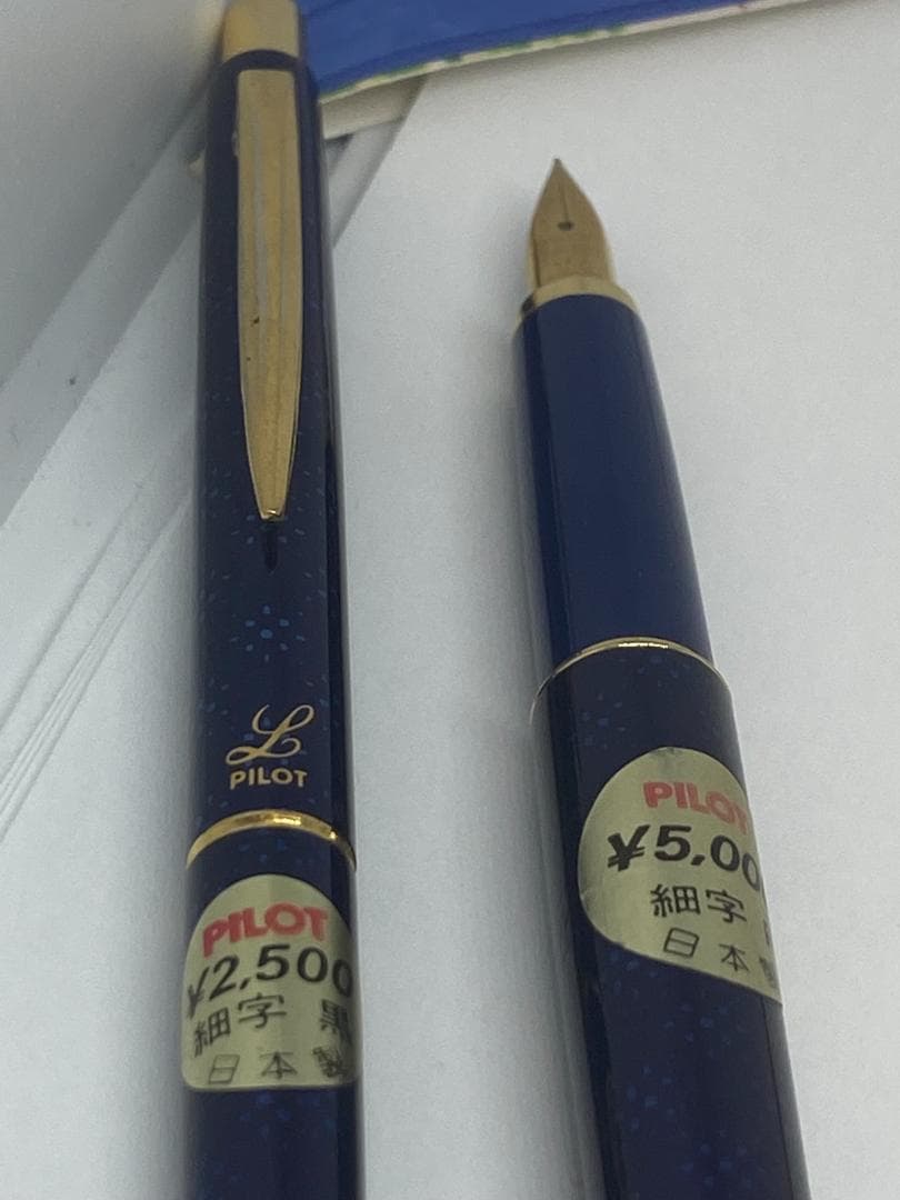 【金ペン・廃番・昭和レトロ・おまけ付き】パイロット/“L”/FP+BP/青系軸