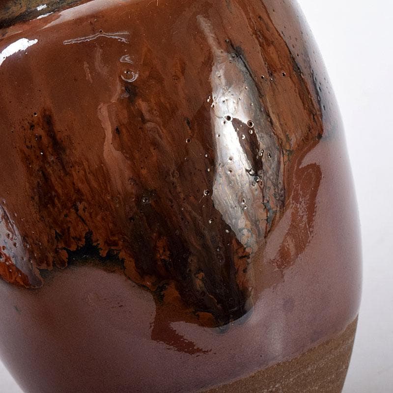 茶道具　京焼　平安　森岡嘉祥造　高取釉　茶入　仕覆付　共箱　V　7682