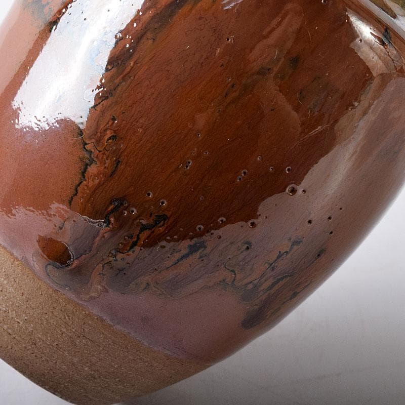 茶道具　京焼　平安　森岡嘉祥造　高取釉　茶入　仕覆付　共箱　V　7682