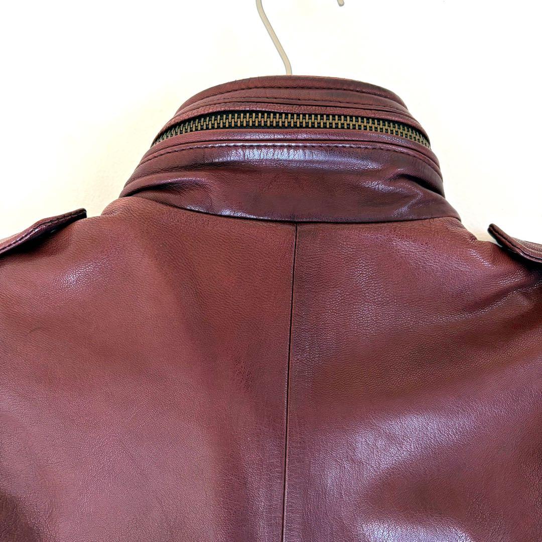 AVIREX アヴィレックス ラム レザー ジャケット Ｍ65 ミリタリー L