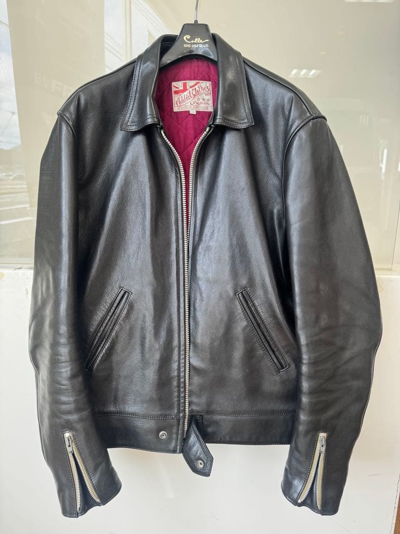 Addict Clothes ブラック レザーライダースAD-01 ホースレザー