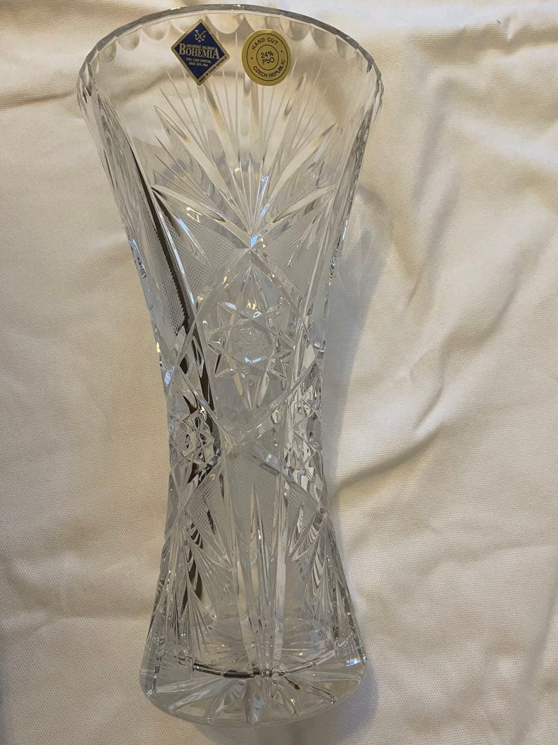 【新品】ボヘミアグラス　ラスカ　クリスタル　花瓶　チェコ製