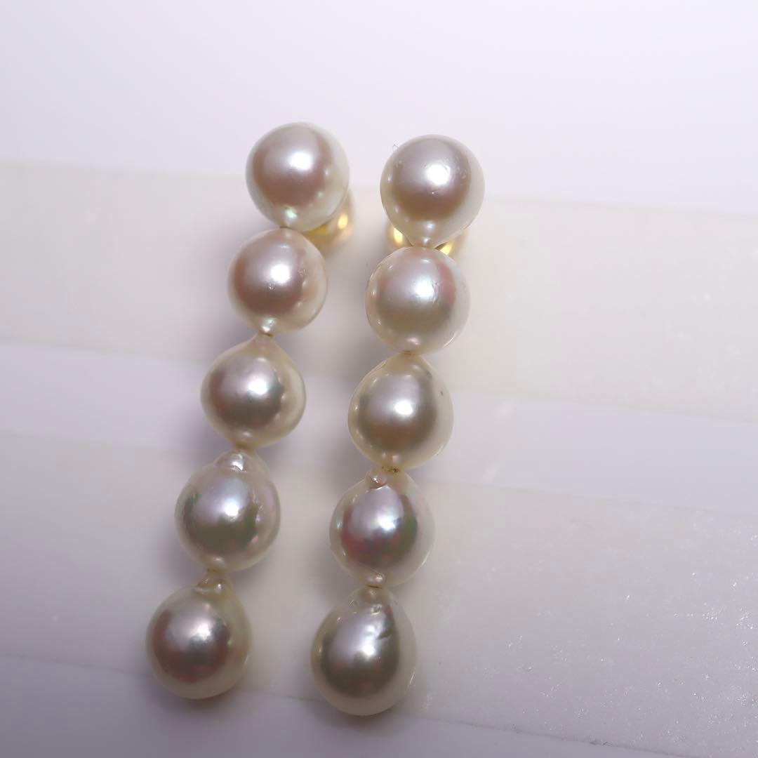 あこや真珠 5連ピアス あこやパール ピアス 5連パール