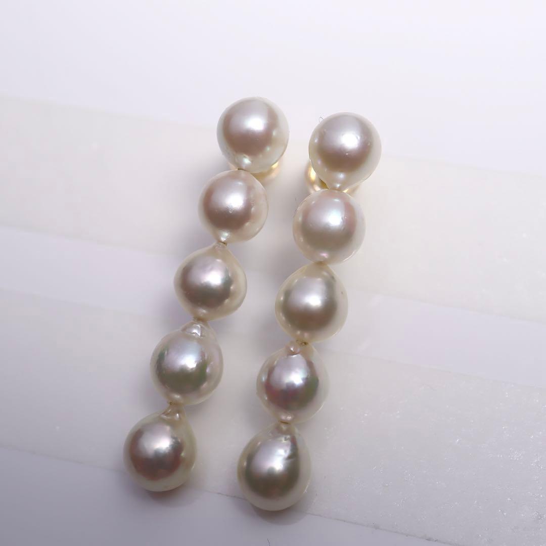 あこや真珠 5連ピアス あこやパール ピアス 5連パール