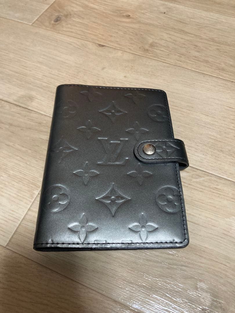 美品　ルイヴィトン システム手帳 カバー アジェンダ モノグラムマット シルバー