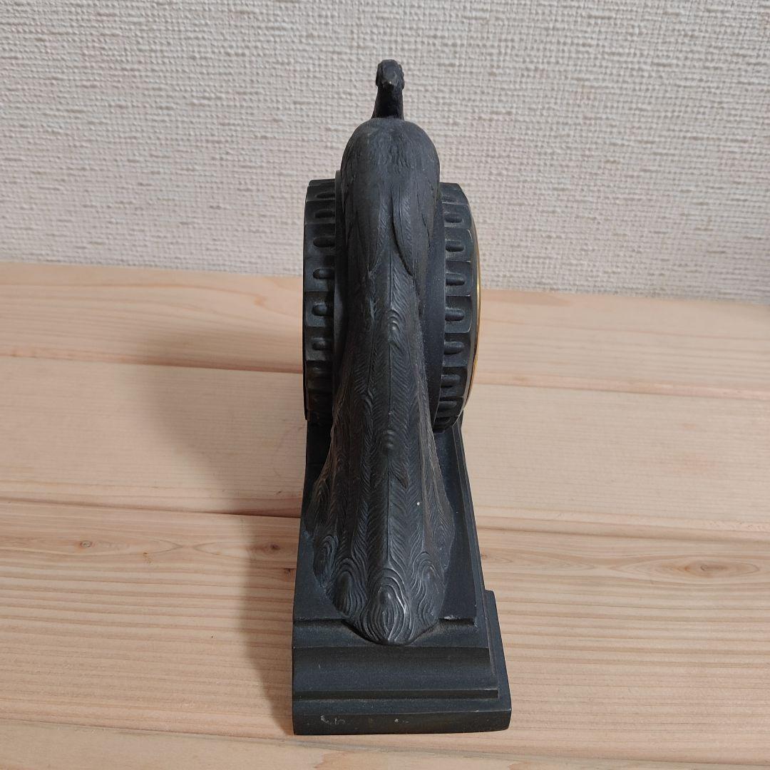 ジャンク品 置時計 SEIKO 当時物 ビンテージ ゼンマイ式 孔雀 精工舎