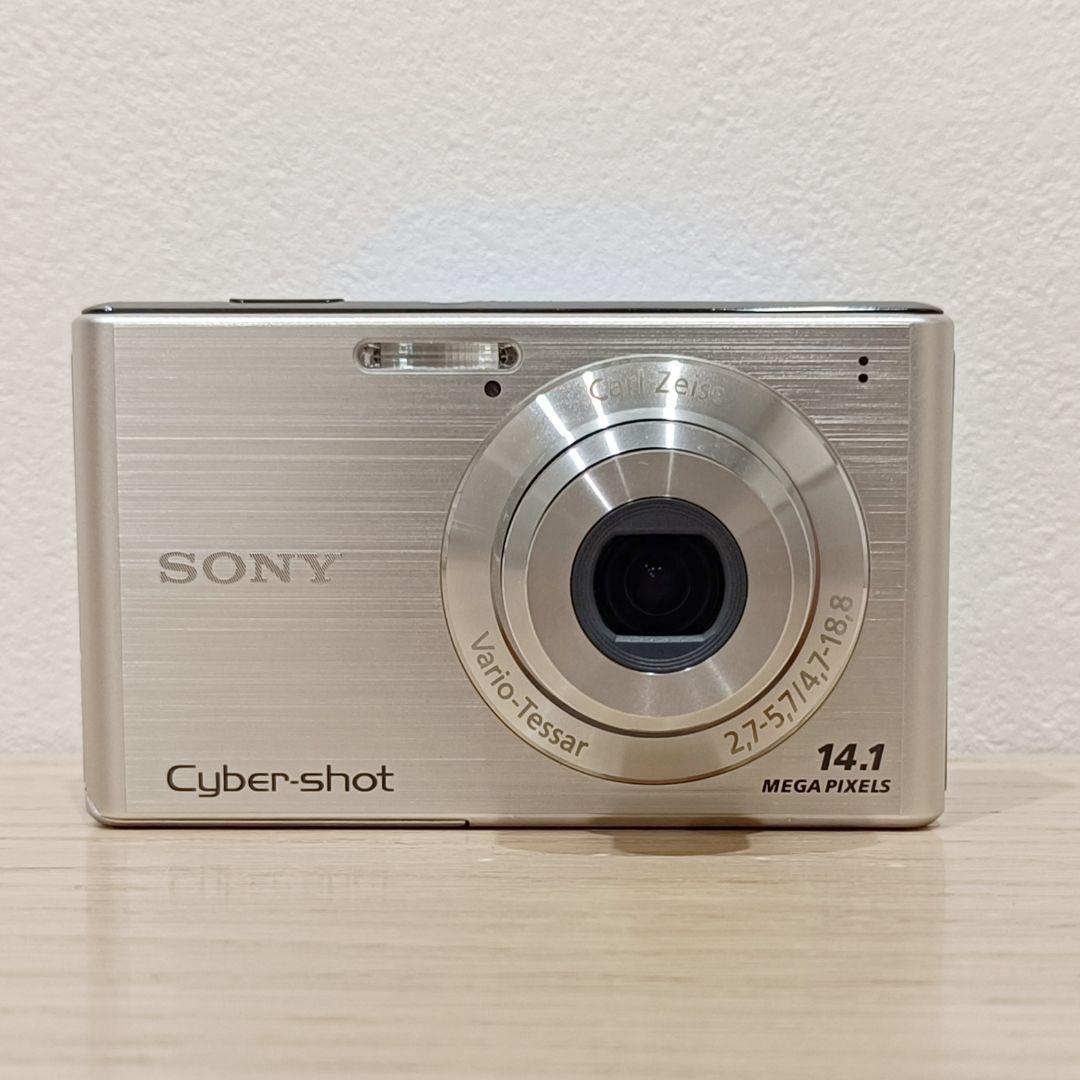 外観美品 動作確認済 SONY DSC-W550 シルバー デジカメ 充電器付