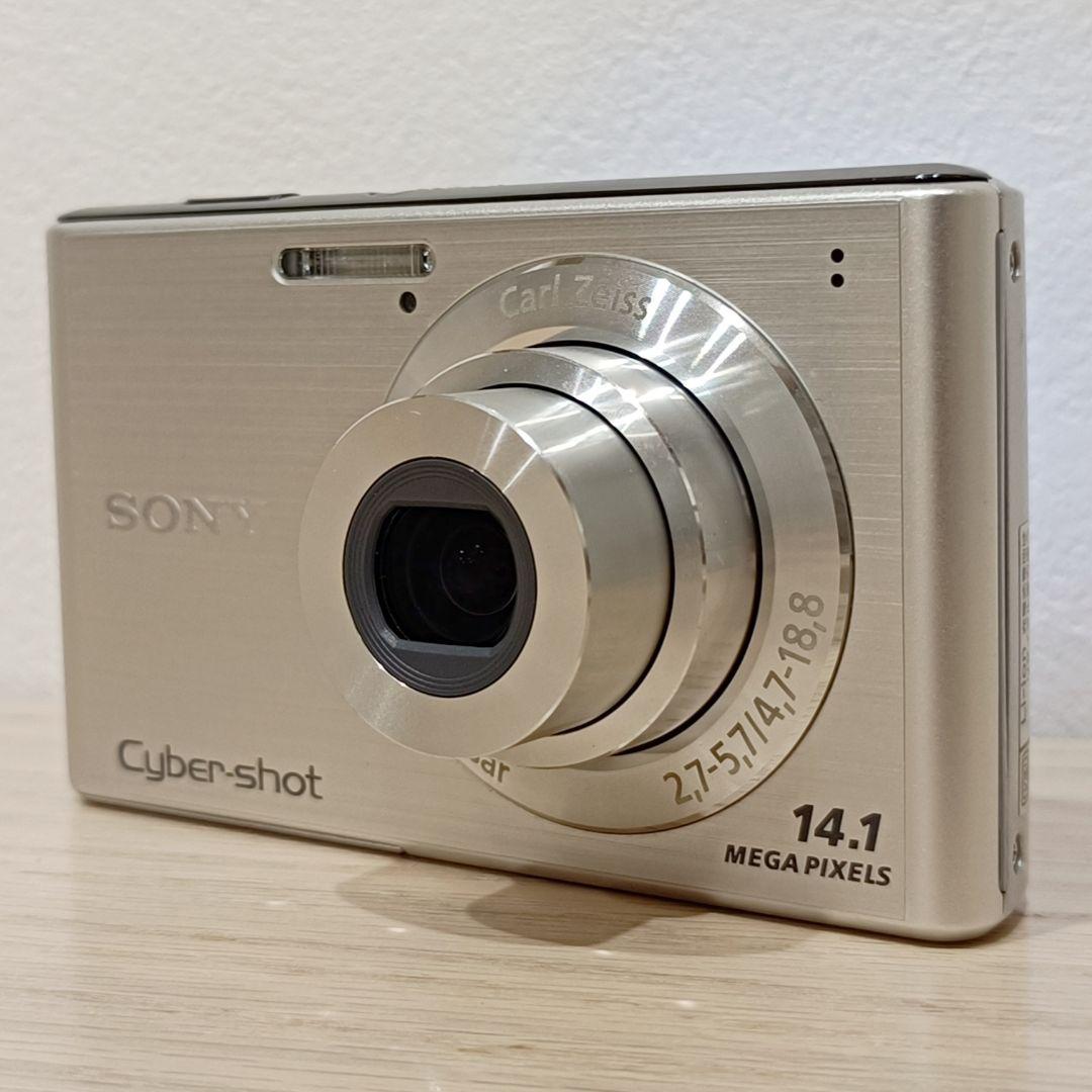 外観美品 動作確認済 SONY DSC-W550 シルバー デジカメ 充電器付