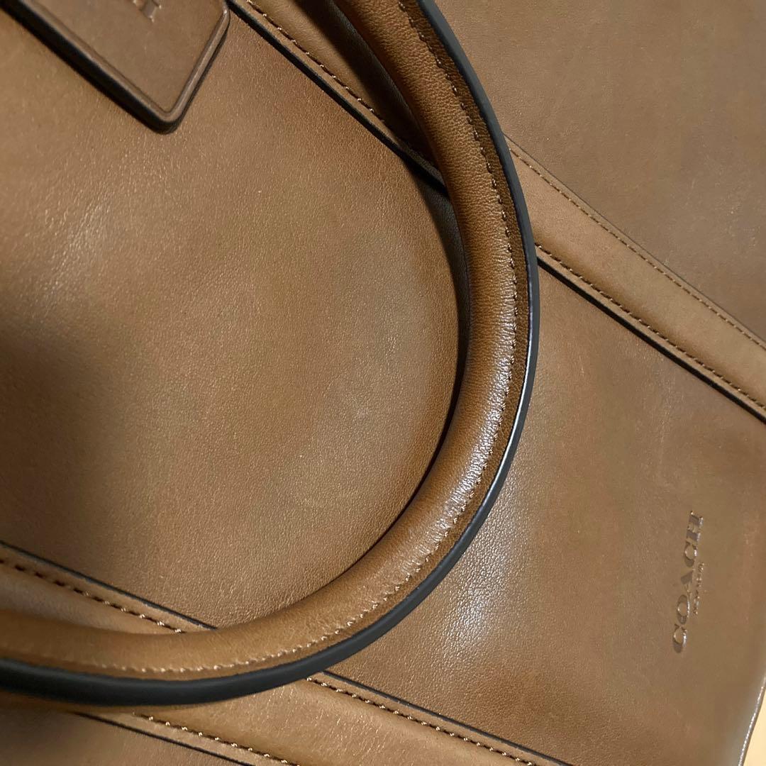 超美品 COACH コーチ ビジネスバッグ ブリーフケース トートバッグ 茶
