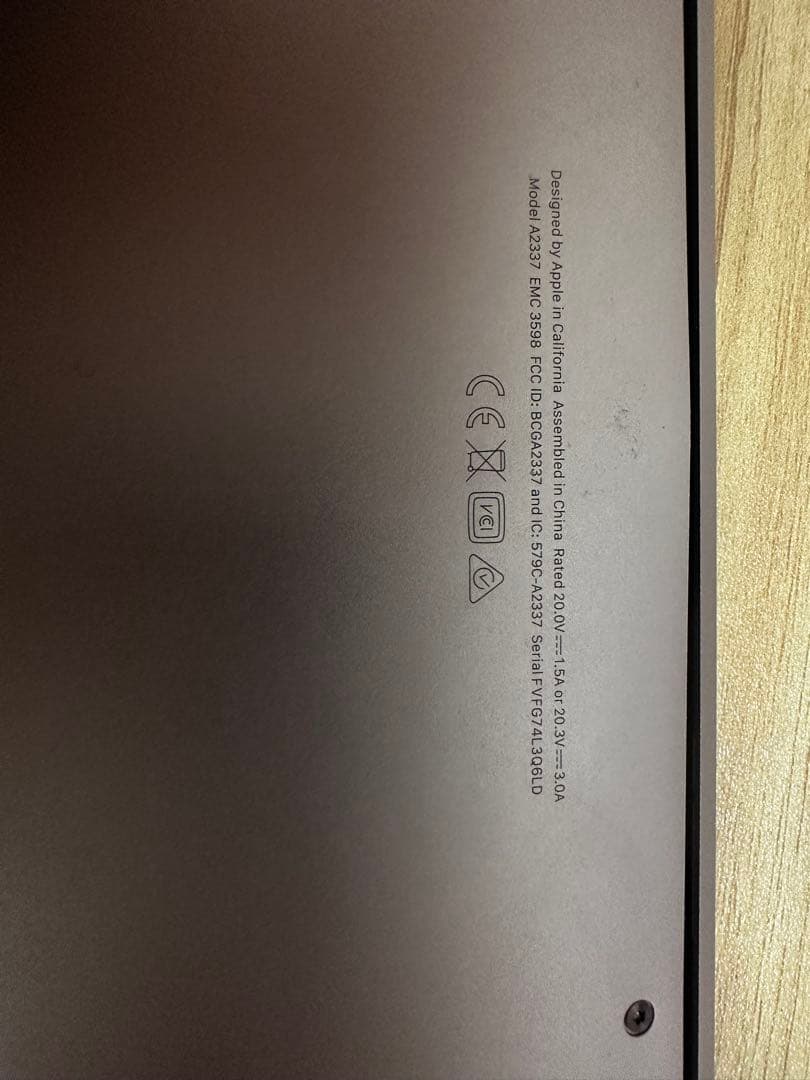 Apple MacBook Air 2020 M1 A2337ローズゴールド