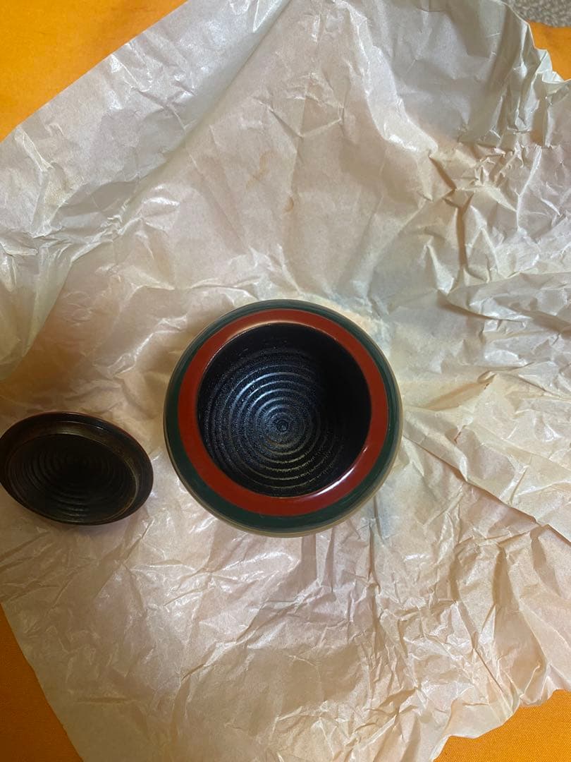 沈彫　独楽塗　莨（煙草）入