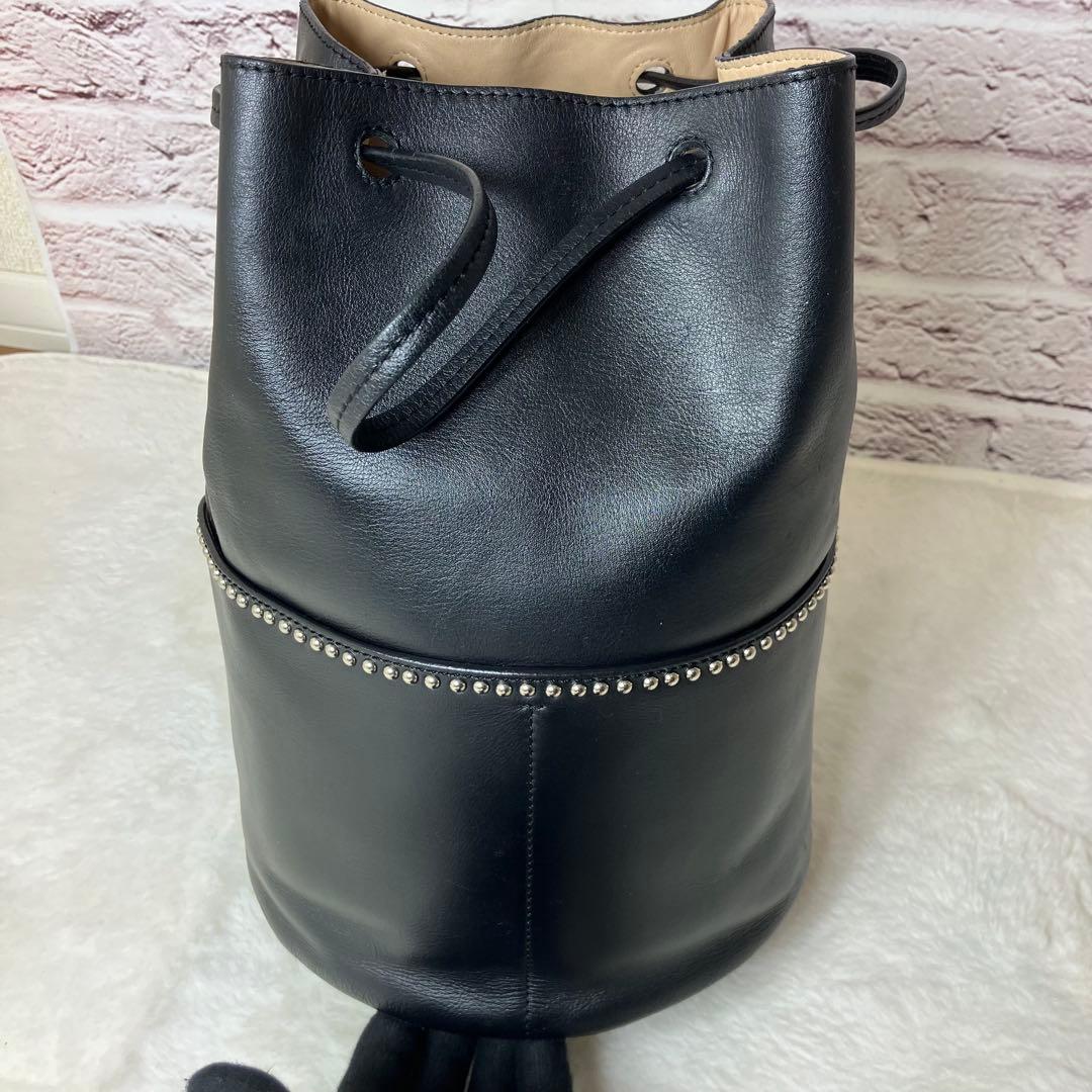 J&M Davidson✨デイジー ウィズ スタッズ 巾着 黒 バンドバッグ