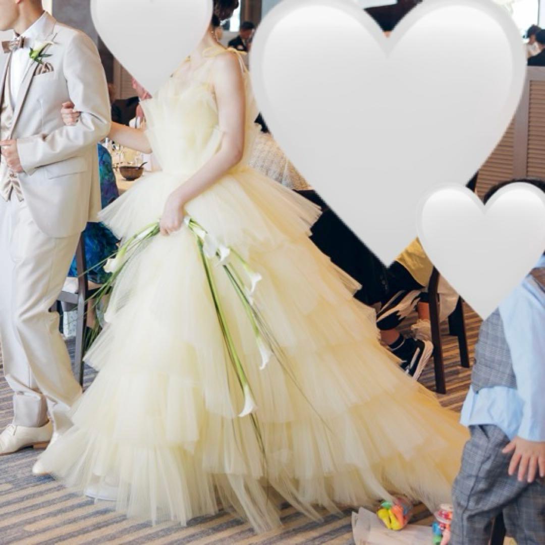 イエロー ウェディングドレス　お色直し