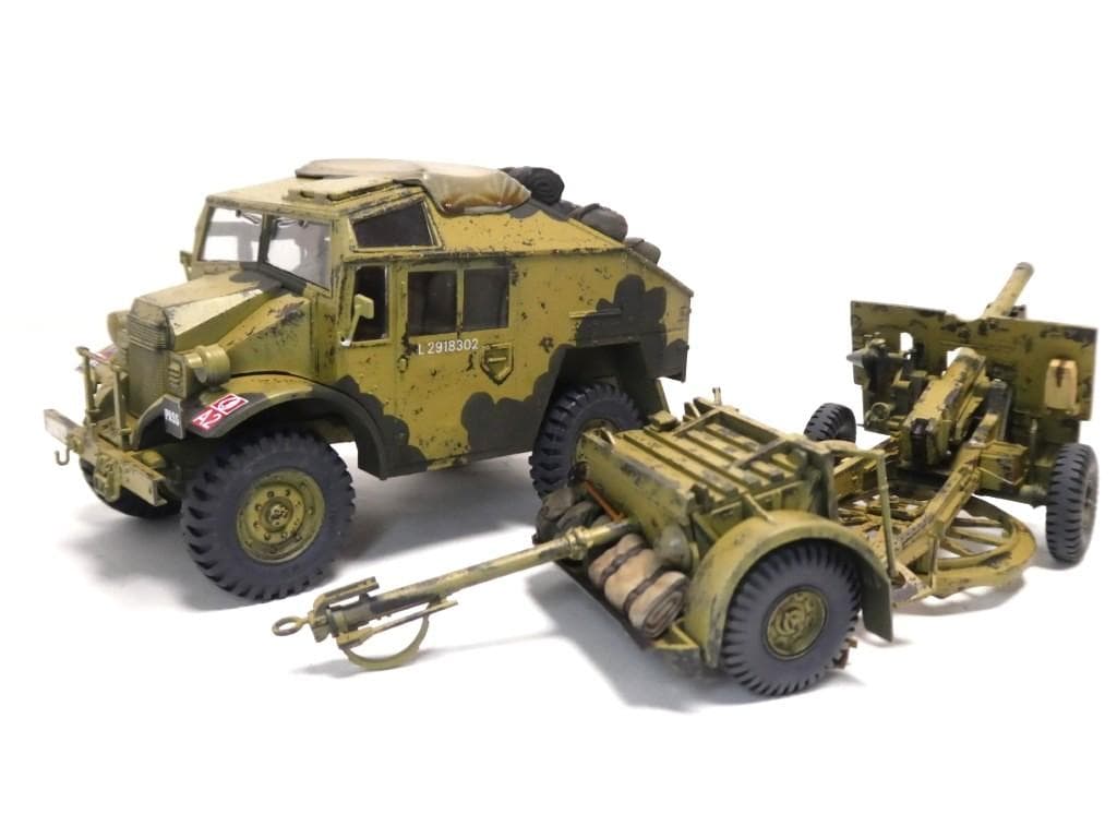 タミヤ　1/35　25ポンド砲とクォード・ガントラクター＆10HP ティリー