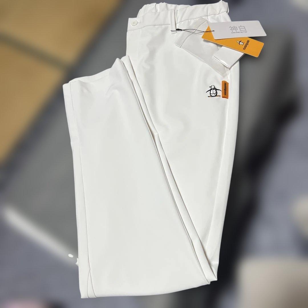 新品未使用muningwear レディース ゴルフパンツ 白大きいサイズ