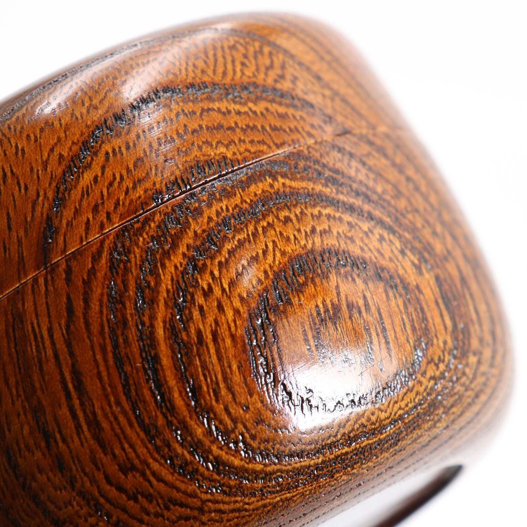 中出松峰作 欅拭漆 蔦蒔絵 平棗 茶道具 共箱　V868　N6