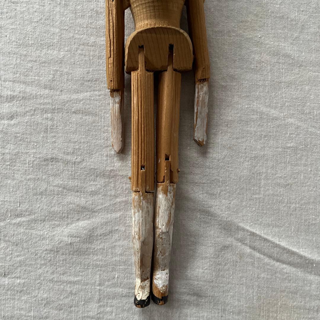 ま*ん様 アンティーク　ペグドール　ウッデンドール　おすわり