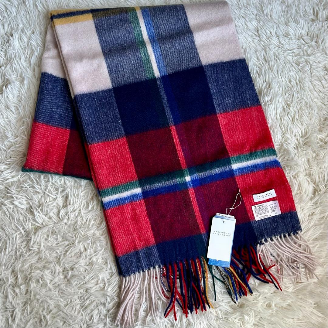 未使用 マッキントッシュフィロソフィー カシミヤ100% 大判ストール マフラー