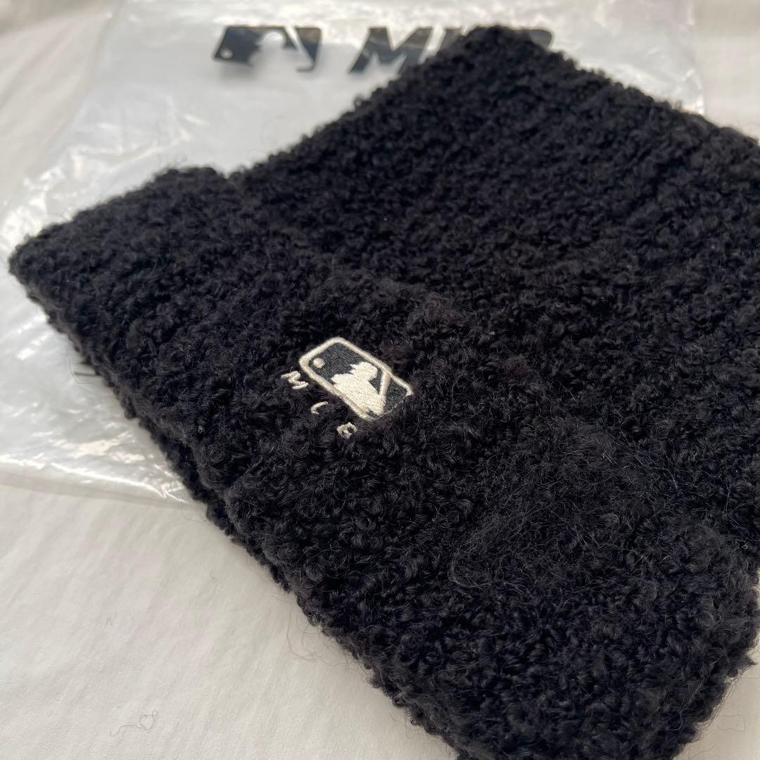 【新品未使用】 韓国限定 MLB Korea 黒 猫耳ニット帽 カリナ着用
