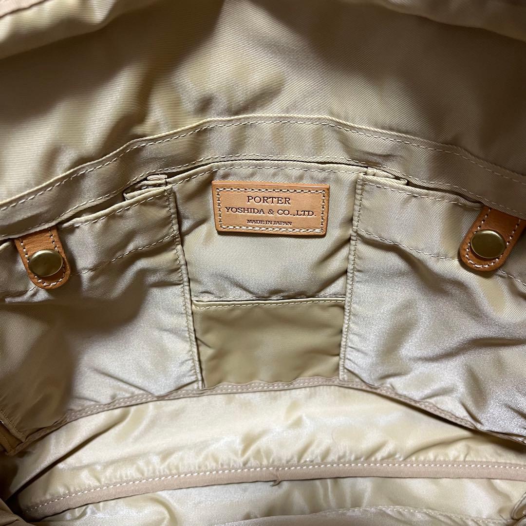 ポーター CITY ビジネスバッグ トートバッグ ベージュ キャンバス レザー