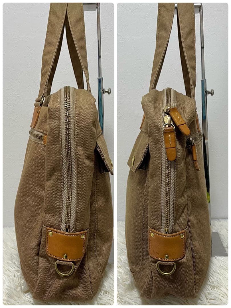 ポーター CITY ビジネスバッグ トートバッグ ベージュ キャンバス レザー