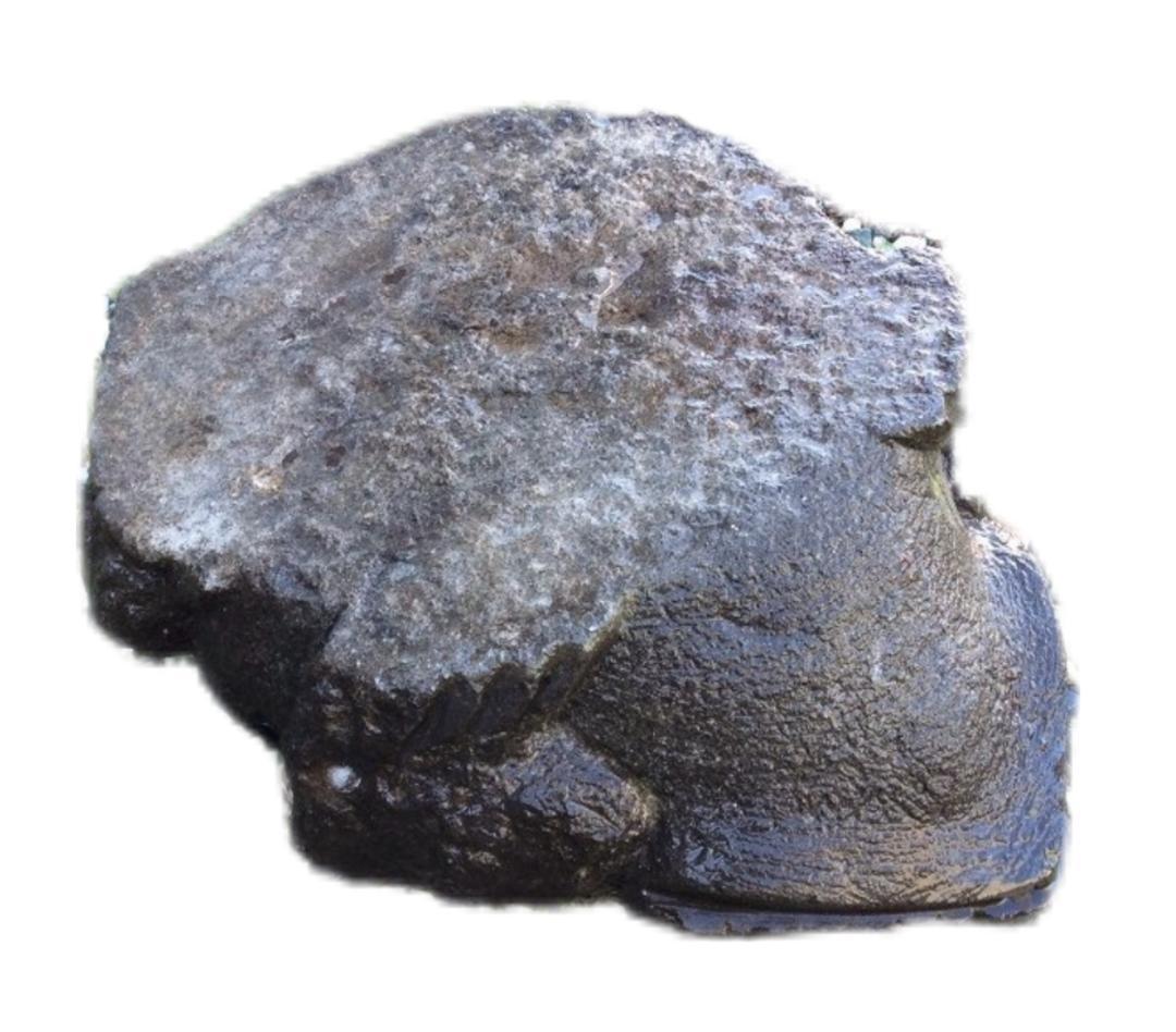 石彫刻の蛙 置物 全長約50cm オブジェ 縁起物 庭石 庭園 飾り 蛙石像