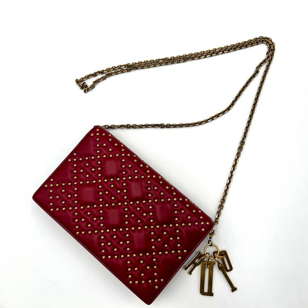 【希少】ディオール　チェーンウォレット　ショルダーバッグ　レディース　カナージュ