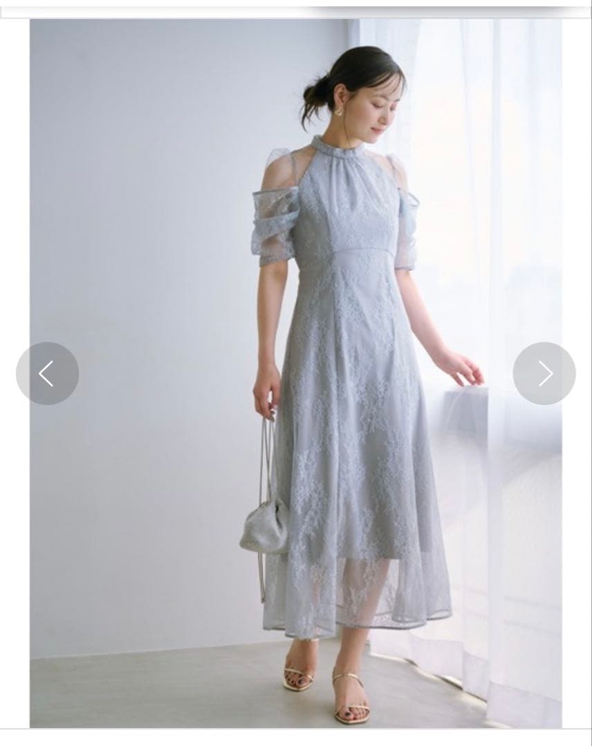 SNIDEL デザインスリーブレースドレス