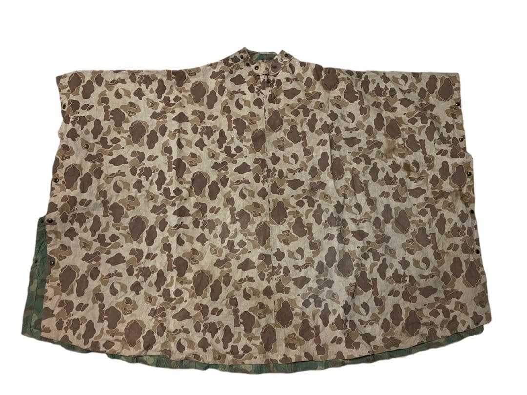 米海兵隊ダッグハンターリバーシブル迷彩ポンチョテント1948年WWII戦争希少品