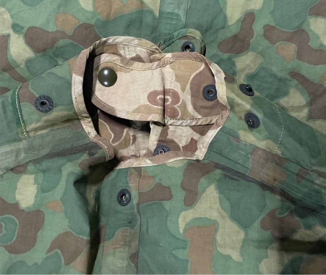 米海兵隊ダッグハンターリバーシブル迷彩ポンチョテント1948年WWII戦争希少品