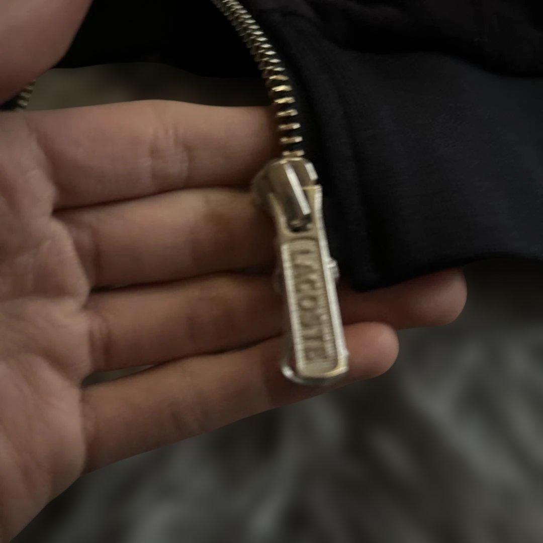 LACOSTE ブラック ジャンパー US S ベロア