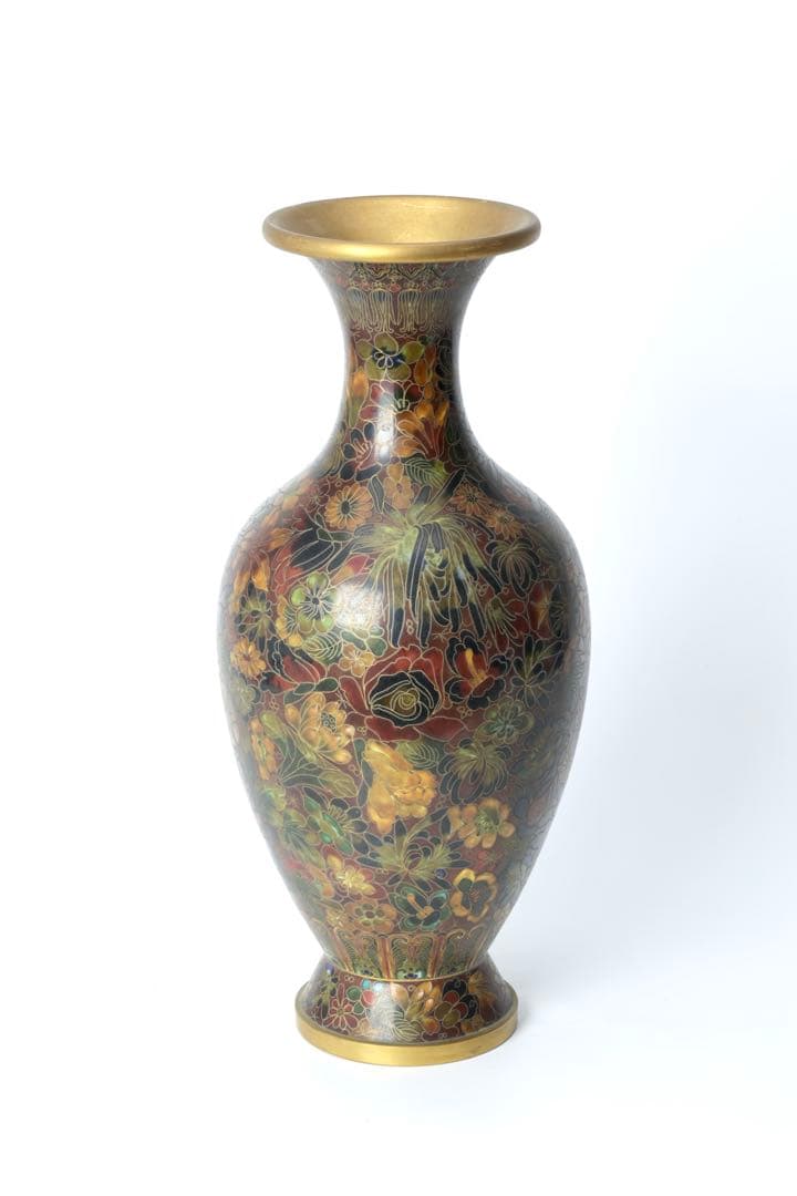 中国美術 七宝焼 花瓶 壺 飾壷 花紋 花入 花器 古美術品 骨董品