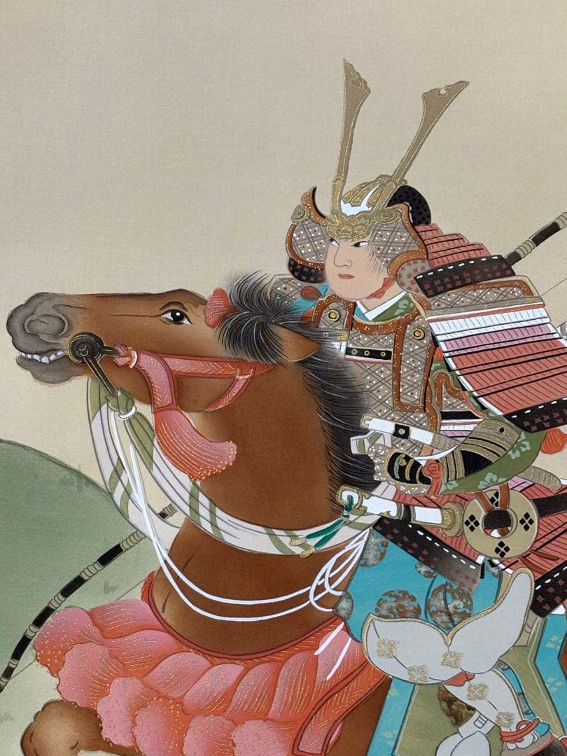 「武者」　山口青慶　掛け軸 掛軸 共箱あり