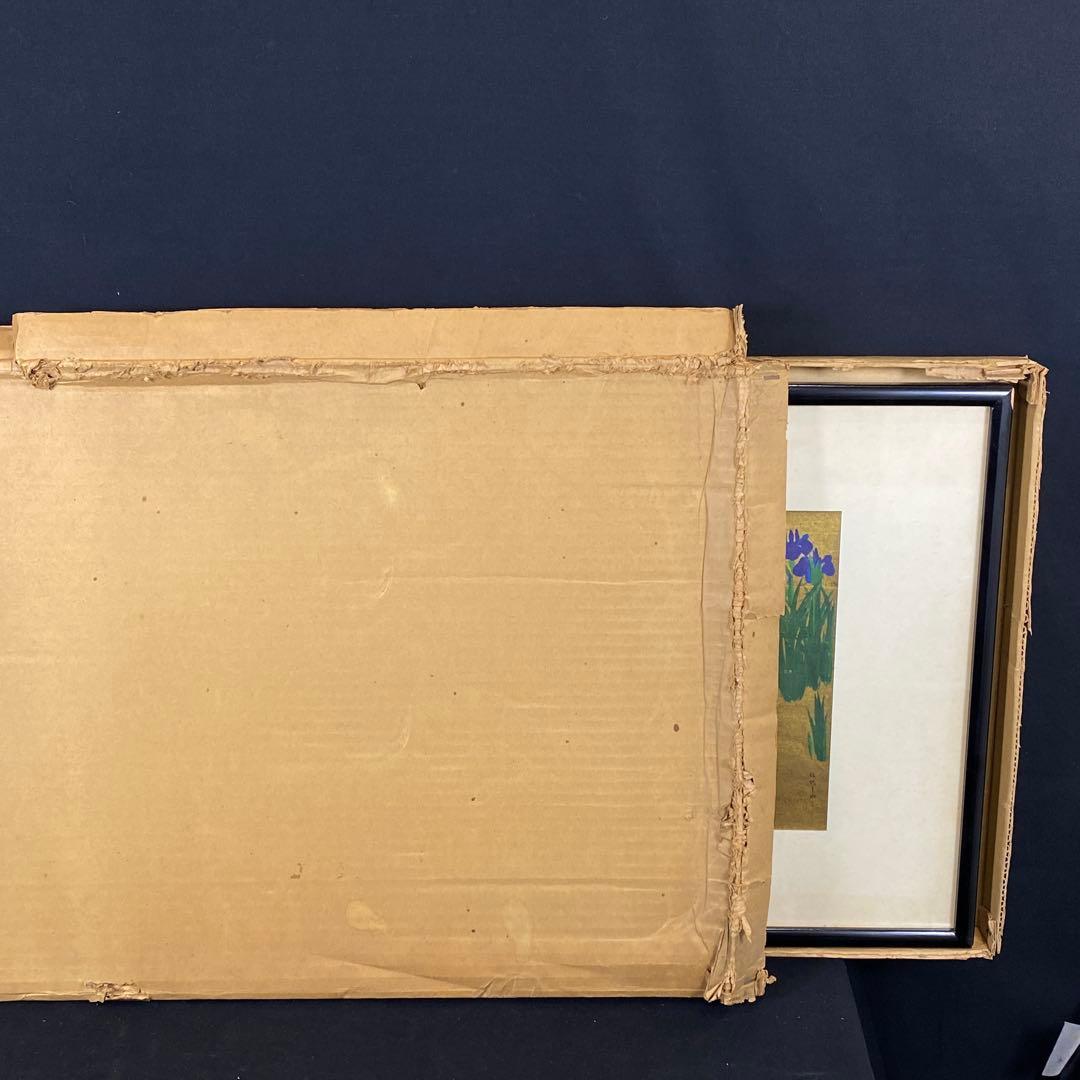 5098■尾形光琳 燕子花図 複製品 額装 左隻