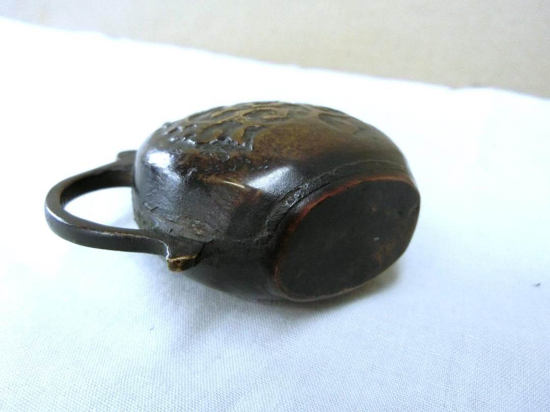 コレクション！【水滴　文房具　習字道具　銅器獣口 】◆インテリア　硯　筆筒　　筒