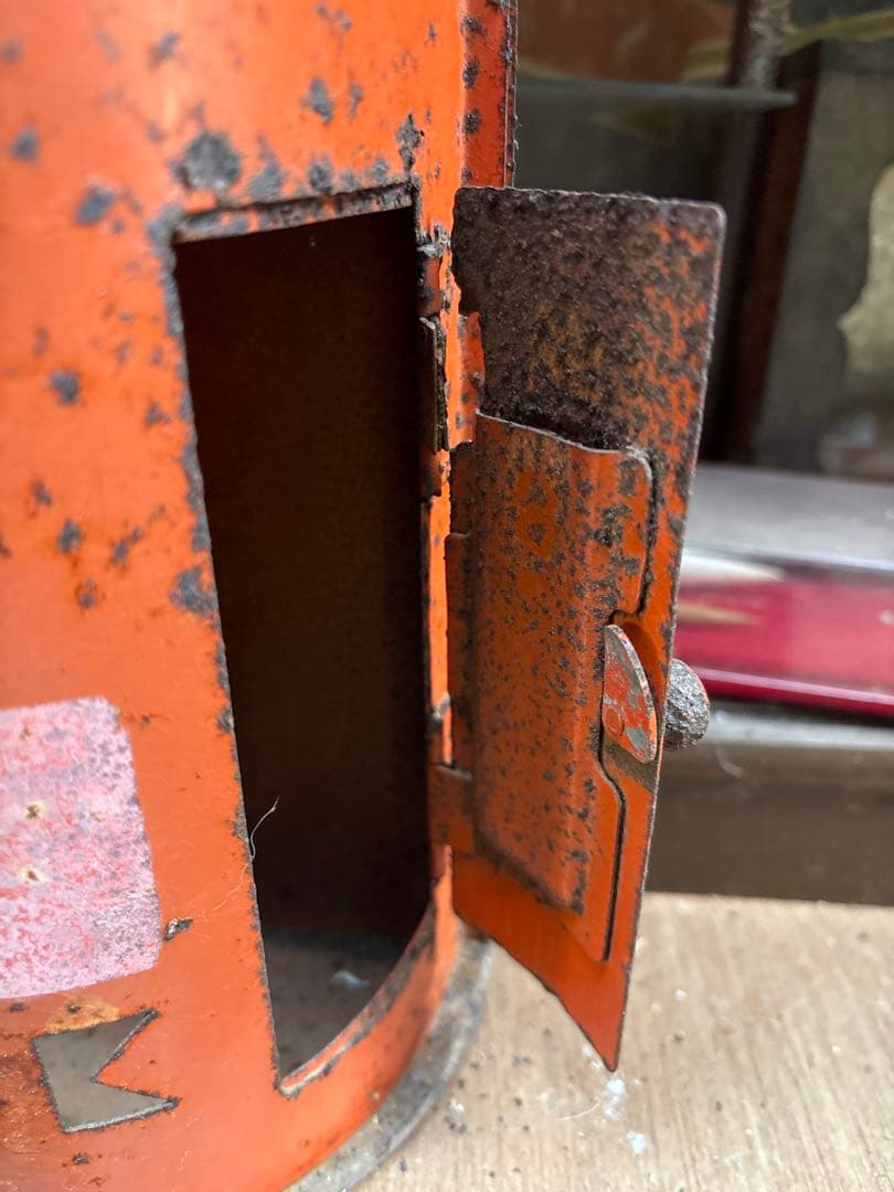 昭和レトロ 郵便ポスト 鉄製 半円筒型 POST 当時物 ヴィンテージ 古道具