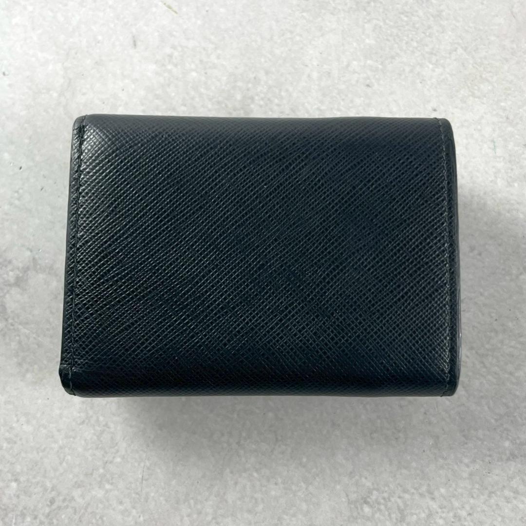 PRADA プラダ サフィアーノ メタル 三つ折り財布 コンパクトウォレット 黒