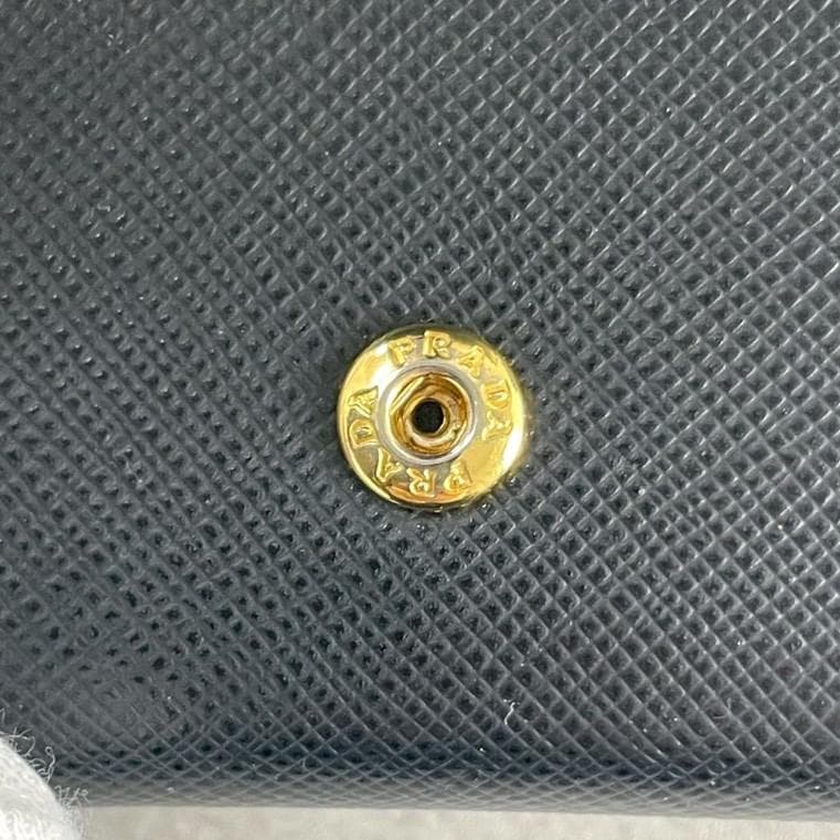 PRADA プラダ サフィアーノ メタル 三つ折り財布 コンパクトウォレット 黒