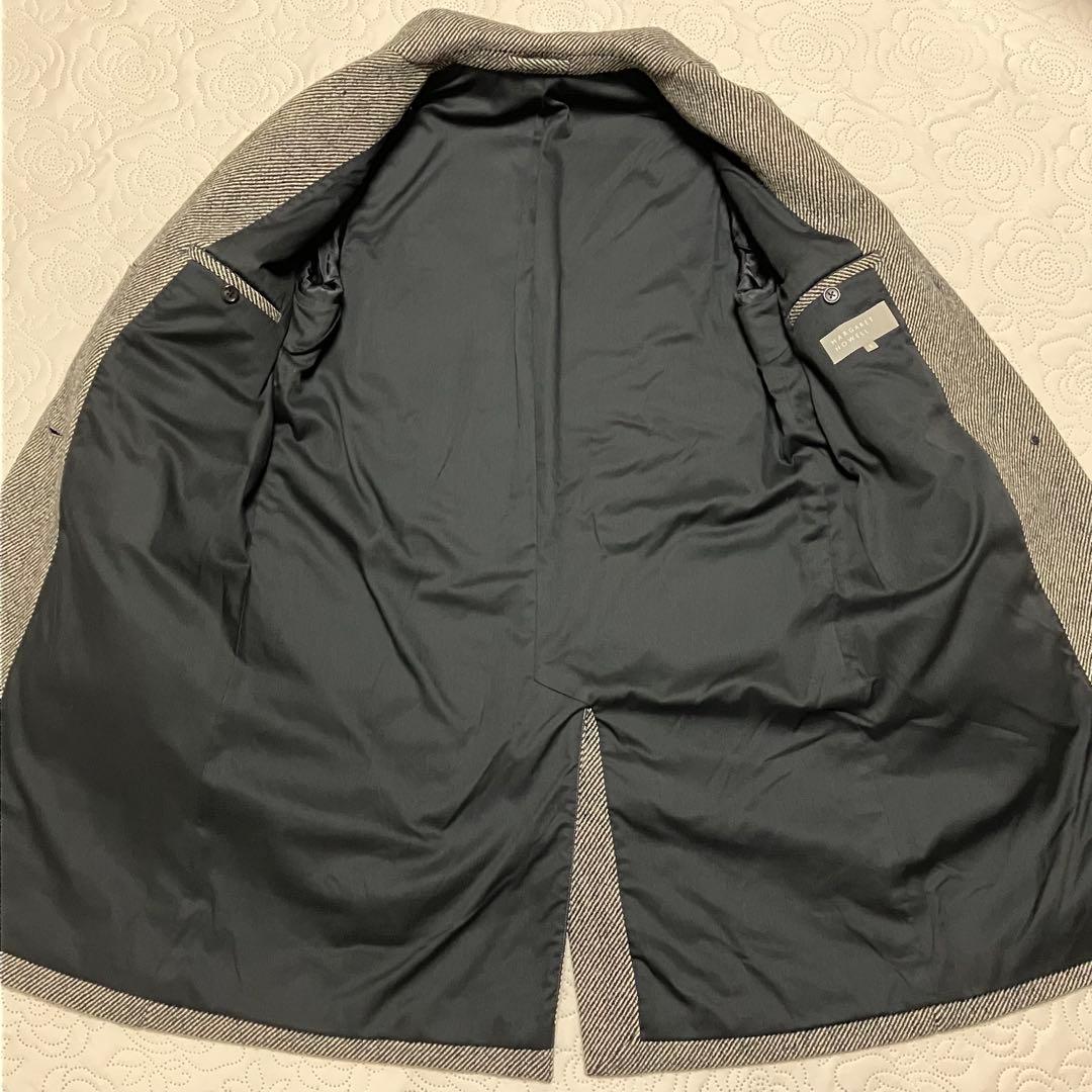 マーガレットハウエル コート ツイード ロング ウール100%Ｌサイズ グレー系