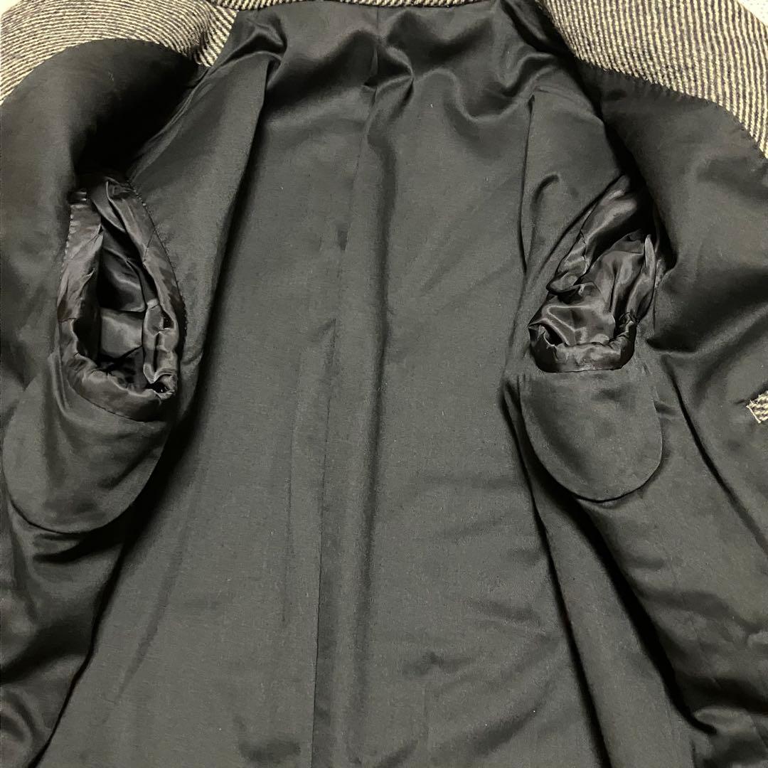 マーガレットハウエル コート ツイード ロング ウール100%Ｌサイズ グレー系