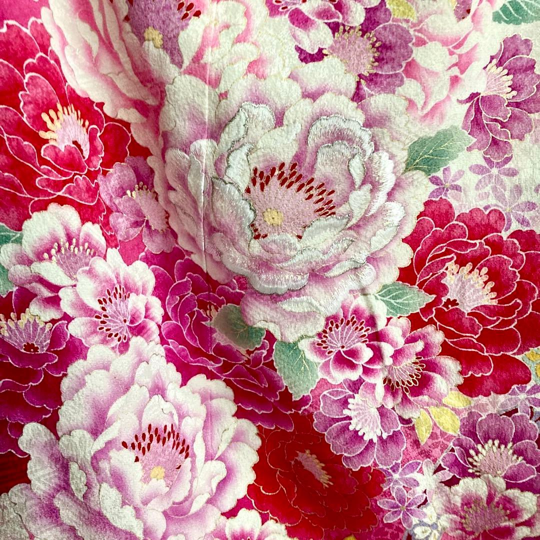 白 赤 ピンク 振袖4点セット‼️お振袖セット‼️TM NO121 フルセット