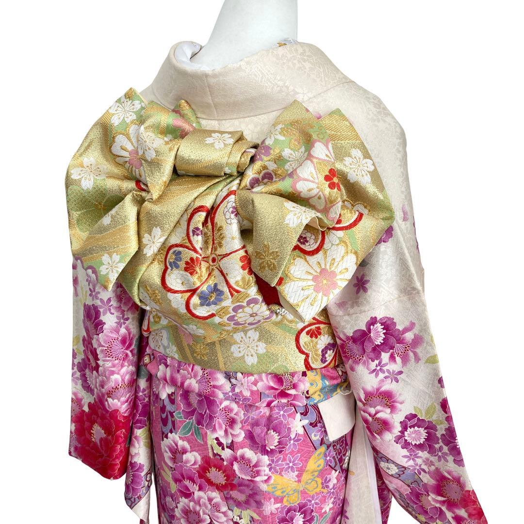 白 赤 ピンク 振袖4点セット‼️お振袖セット‼️TM NO121 フルセット