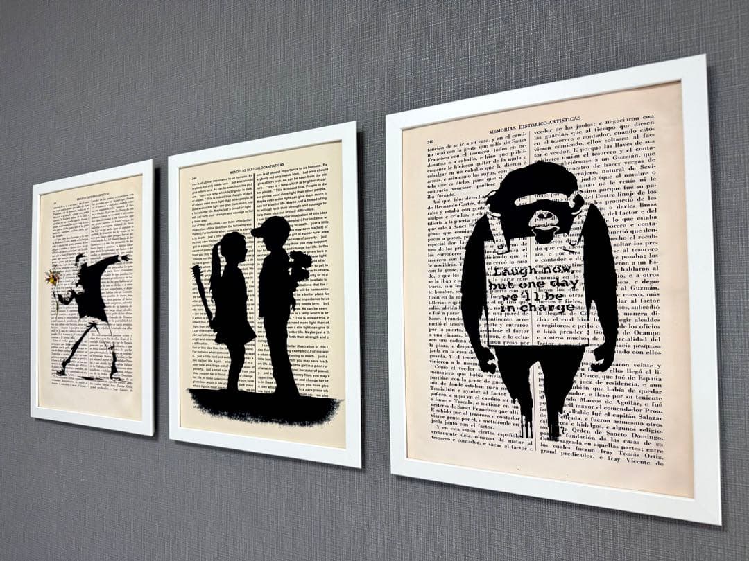 No.291フレーム付きキャンバスアート　アートポスター　バスキア　バンクシー