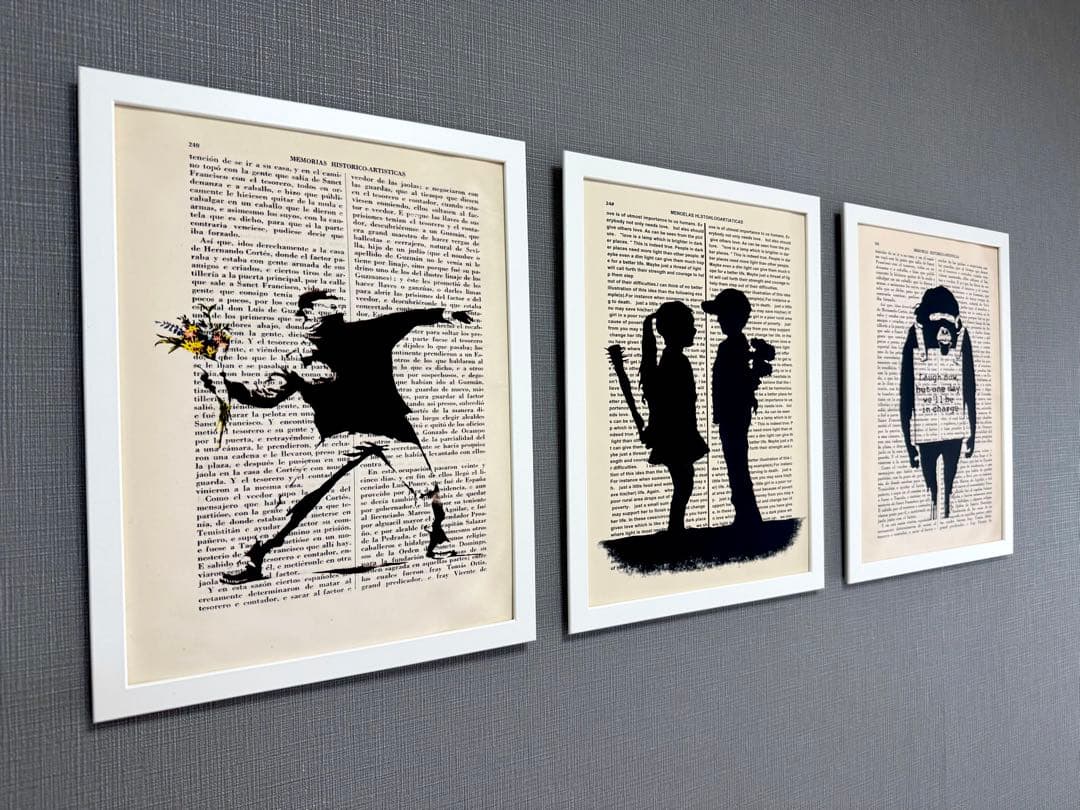 No.291フレーム付きキャンバスアート　アートポスター　バスキア　バンクシー